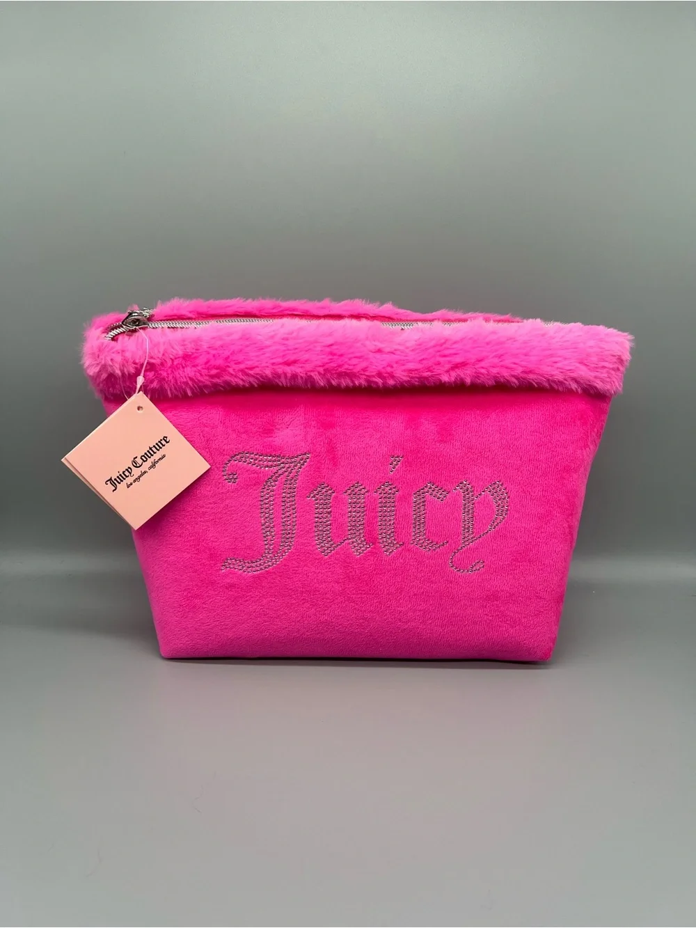 Juicy couture pink velour cosmetics bag